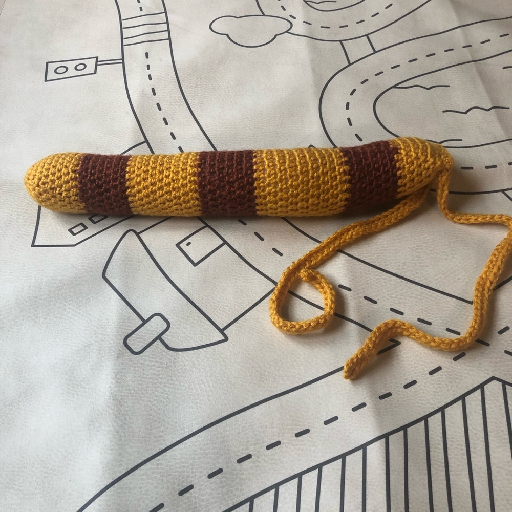 Crocheted tiger tail (used for Daniel Tiger costume)